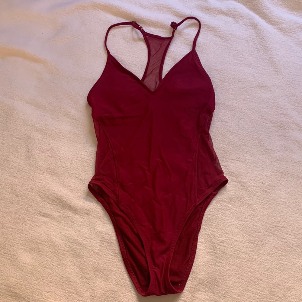 Mossimo Maroon One Piece Swimsuit